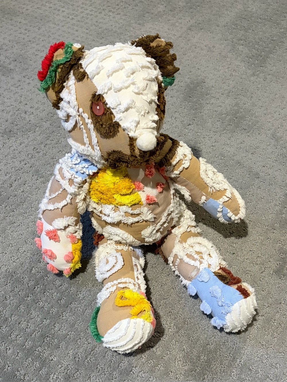 Handmade Patchwork Chenille Teddy Bear- 18”
